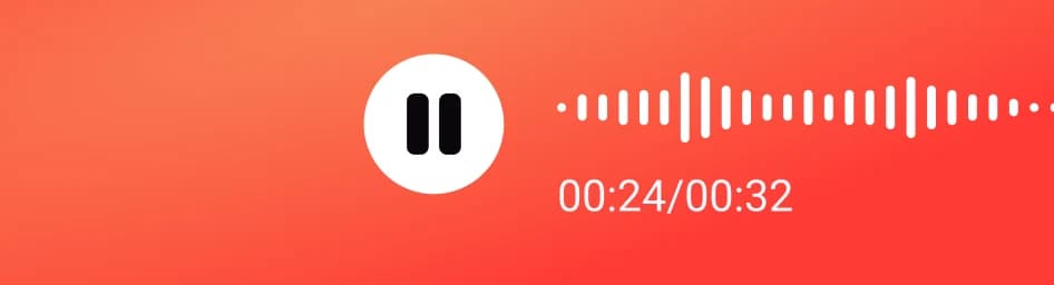 A voice note with its waveform and duration